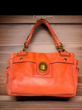 Coach Peyton Leather Turnlock Carryall Satchel